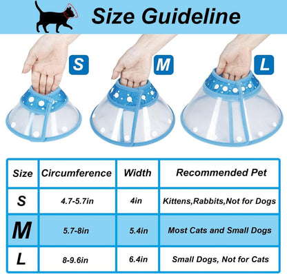 Vivifying Halskrause Katze verstellbar 14,5-20,3 cm Leicht Schutzkragen Blau-M