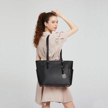 Damen Handtasche Shopper Schwarz Elegantes Schultertaschen