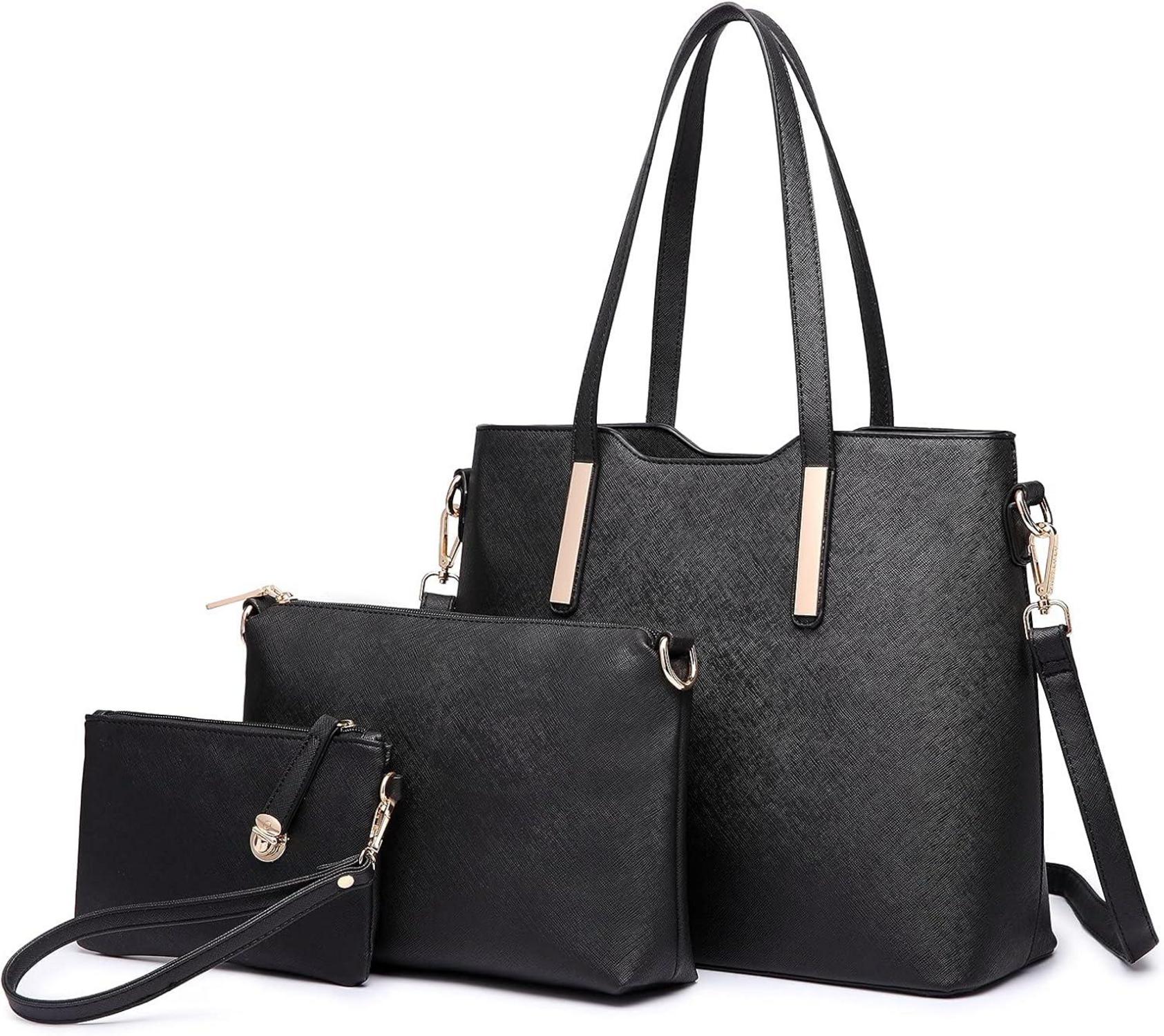 Damen Handtasche Schultertasche Tragetasche Tote Bag 3-teiliges Set