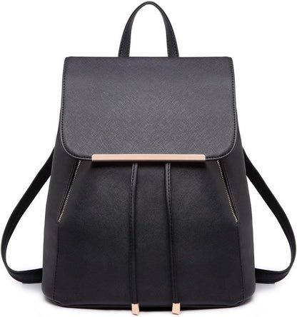 Eleganter Damen Kunstleder Rucksack mit Tunnelzug-Design