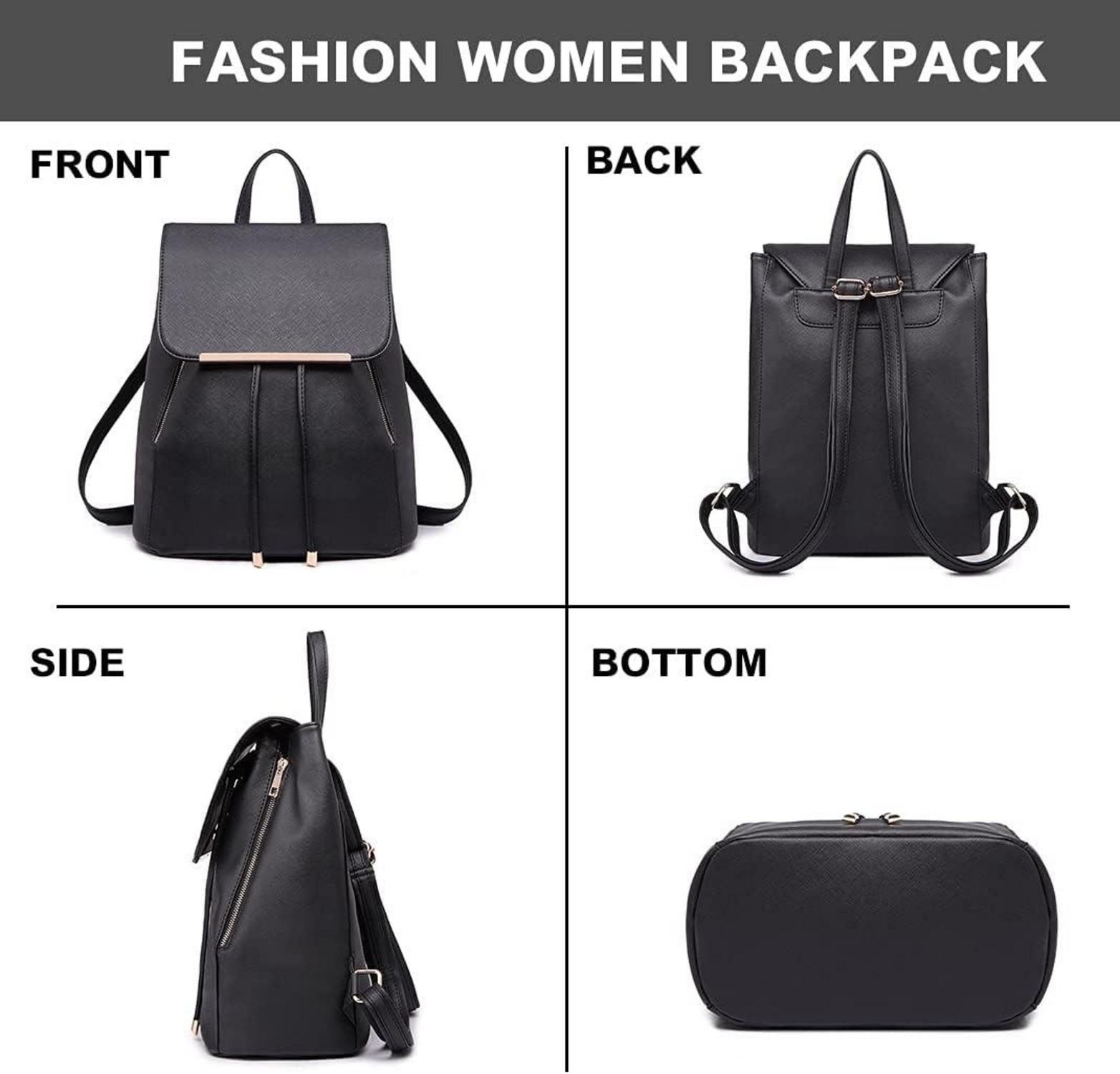 Eleganter Damen Kunstleder Rucksack mit Tunnelzug-Design