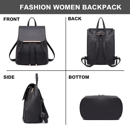 Eleganter Damen Kunstleder Rucksack mit Tunnelzug-Design