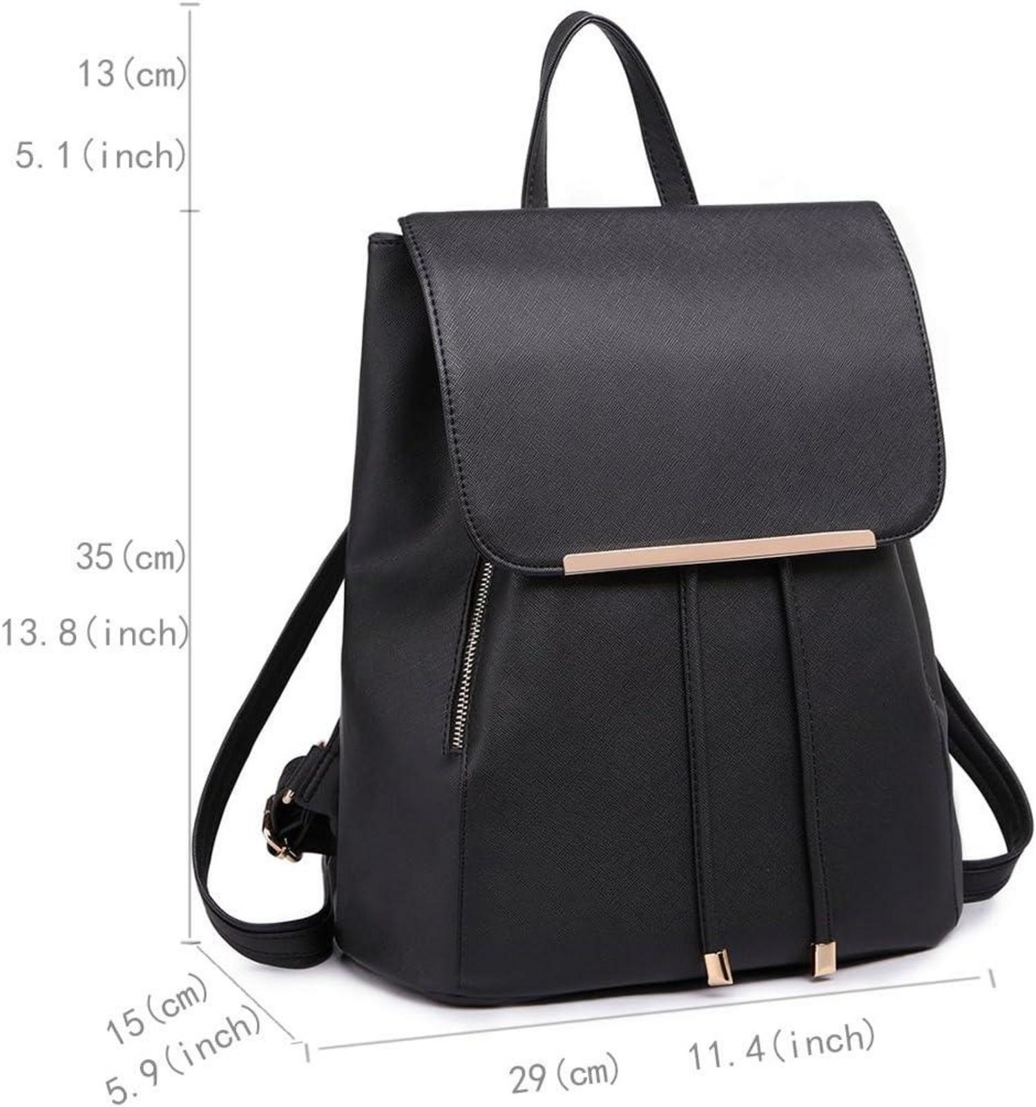 Kunstleder Damen Rucksack Elegant Rolltop Tunnelzug Cityrucksack