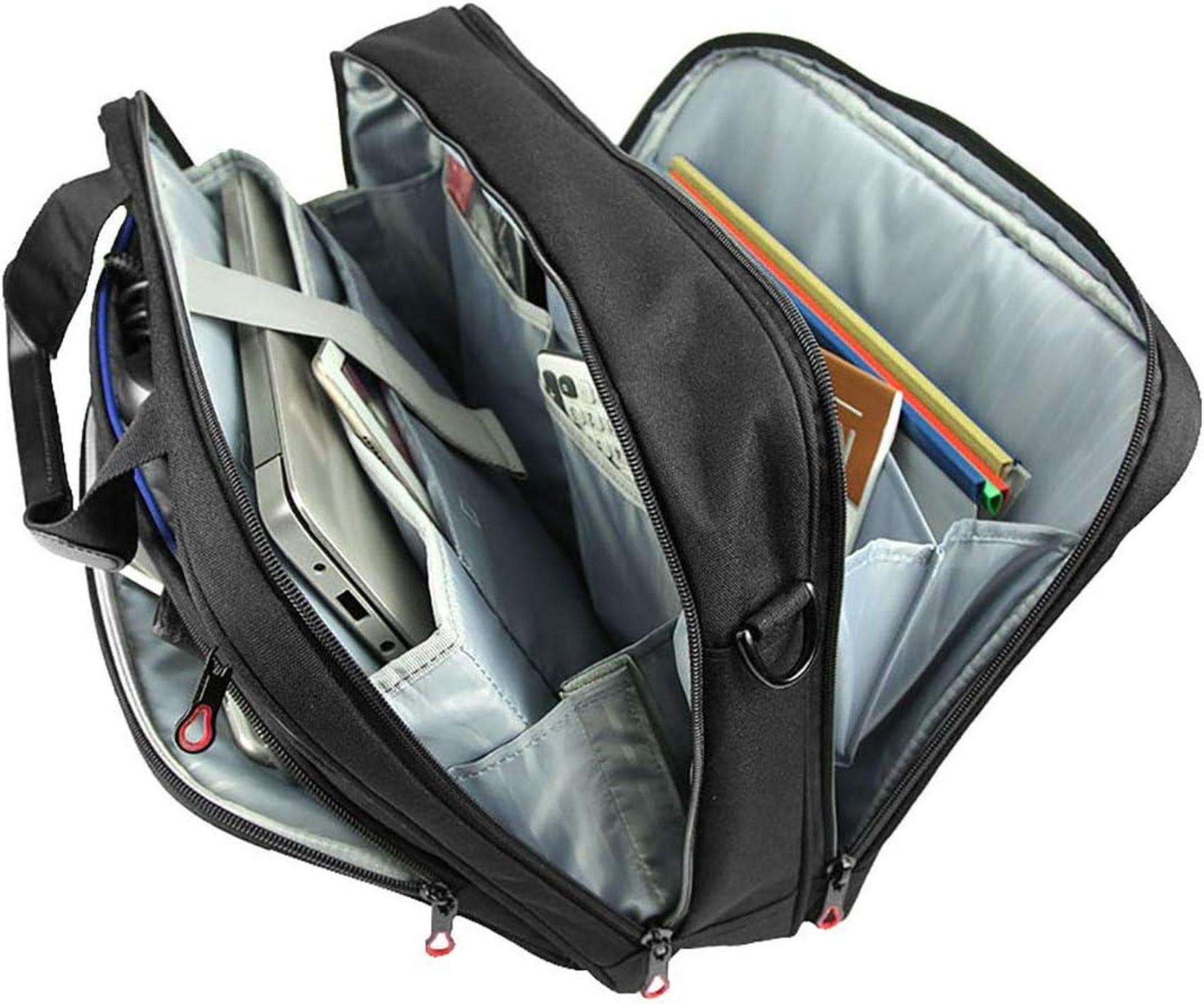 KROSER Laptop Tasche 15,6 Zoll Business Umhängetasche RFID Schultertasche Schwarz/Rot
