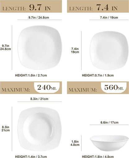 MALACASA Elisa Geschirrset 6 Personen 24tlg Tafelservice