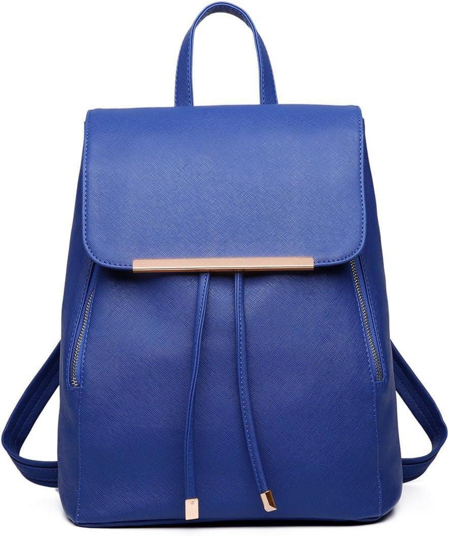 Damen Kunstleder Elegant Rolltop Tunnelzug Cityrucksack