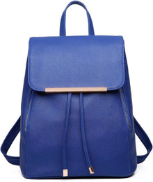 Damen Kunstleder Elegant Rolltop Tunnelzug Cityrucksack