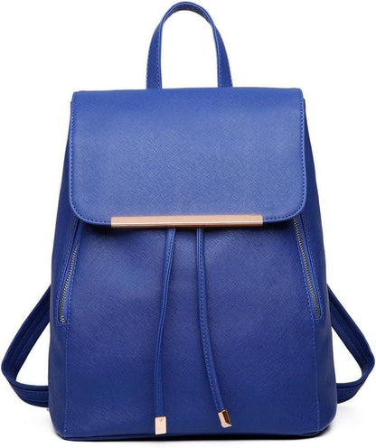 Damen Kunstleder Elegant Rolltop Tunnelzug Cityrucksack