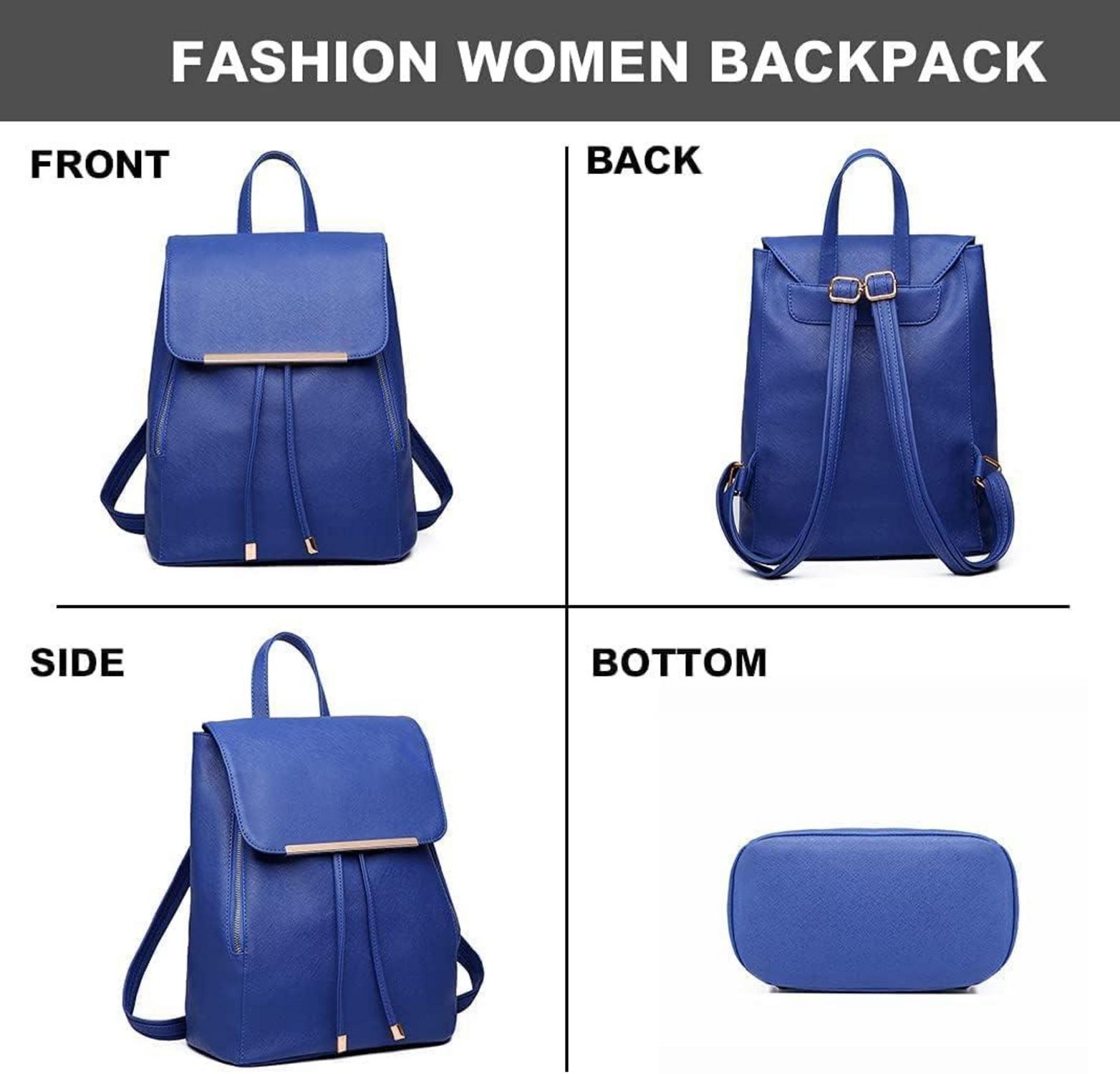 Damen Kunstleder Elegant Rolltop Tunnelzug Cityrucksack