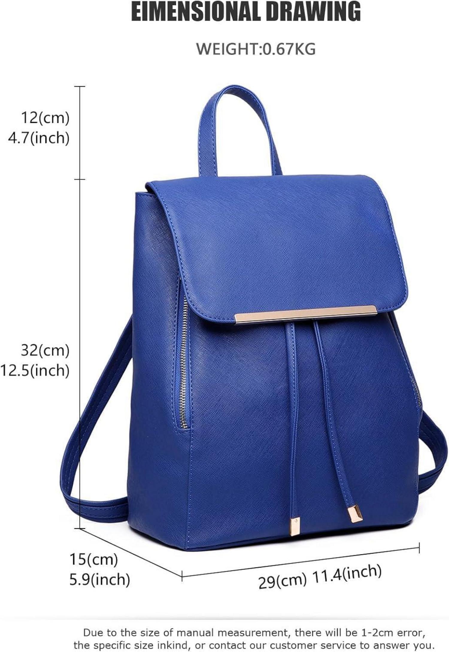 Damen Kunstleder Rolltop Rucksack Tunnelzug-Design