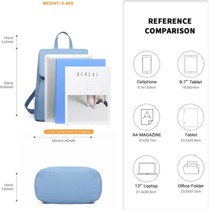 Damen Rucksack Kunstleder Elegant Rolltop Tunnelzug Cityrucksack