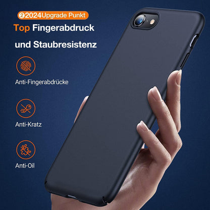 iPhone SE 2020 Hülle Schwarz Rundum-Schutz 9H Displayschutz-Glas