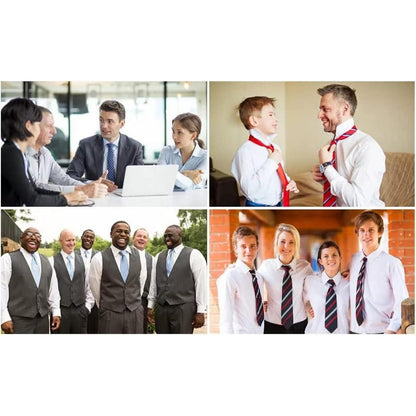 Extra lange Tupfen Krawatte Taschentuch Set Schwarz