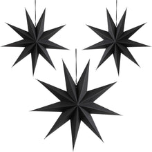 Papier Stern Schwarz 3er Set 30cm Faltsterne Weihnachtsstern