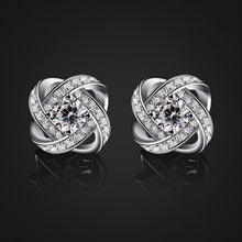 B.Catcher Ohrringe Damen 925 Silber Zirkonia Twist-Würfel