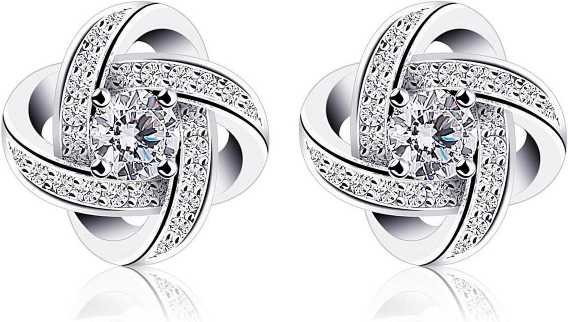 B.Catcher Ohrringe Twist-Würfel Zirkonia Damen 925 Silber