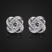 B.Catcher Ohrringe Damen 925 Silber Zirkonia Twist-Würfel