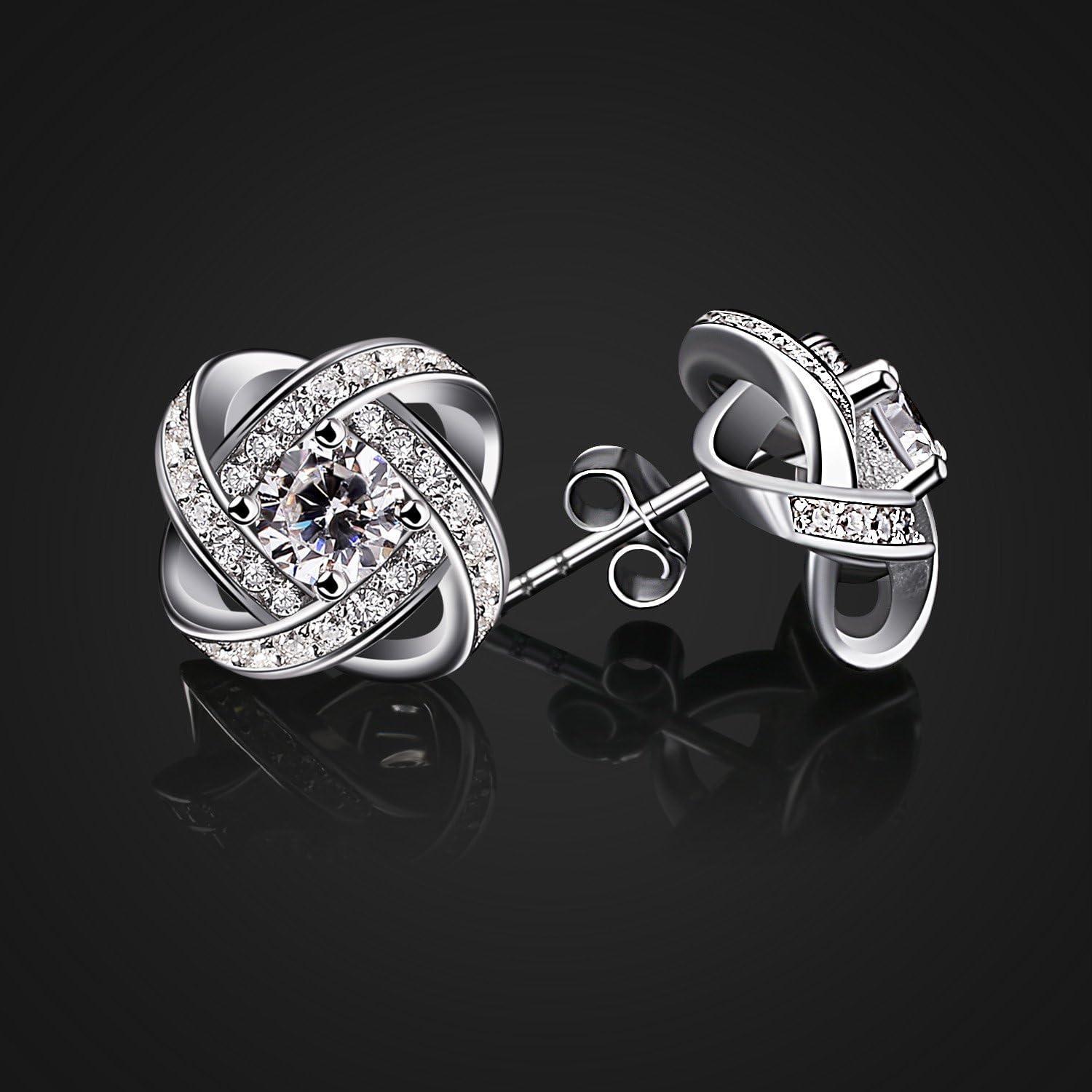 B.Catcher Ohrringe Twist-Würfel Zirkonia Damen 925 Silber