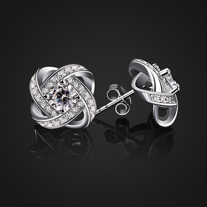 B.Catcher Ohrringe Twist-Würfel Zirkonia Damen 925 Silber