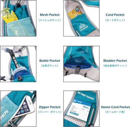 Ultraleichter 5L Trinkrucksack Trail Run Hydration Pack Blau