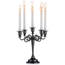 Aluminium Kerzenständer Schwarz Glänzend 5-armig 11*27cm