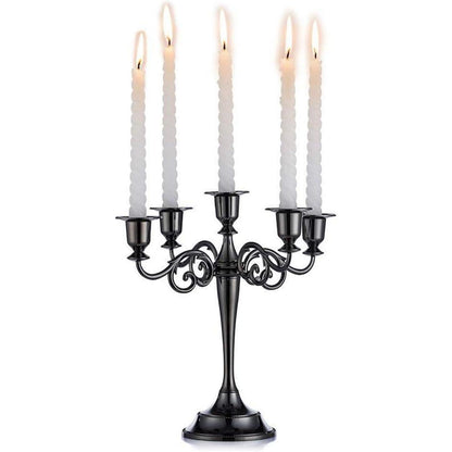 Aluminium Kerzenständer Schwarz Glänzend 5-armig 11*27cm