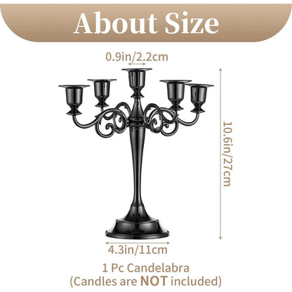 Aluminium Kerzenständer Schwarz Glänzend 5-armig 11*27cm