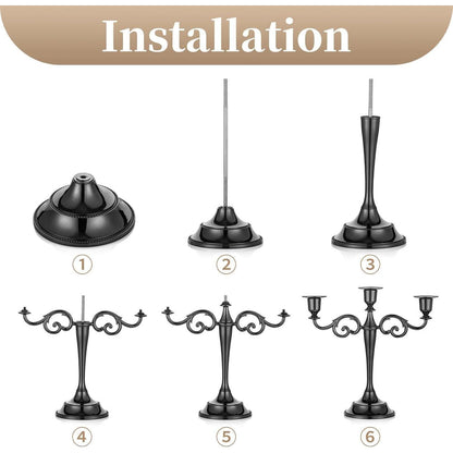 Aluminium Kerzenständer Schwarz Glänzend 5-armig 11*27cm