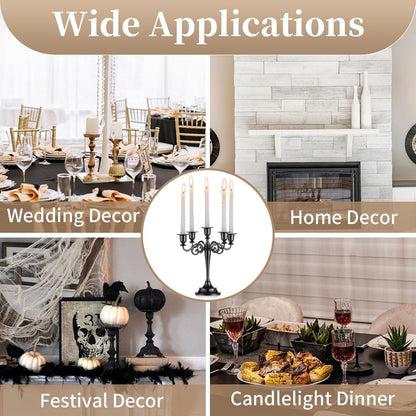 Aluminium Kerzenständer Schwarz Glänzend 5-armig 11*27cm