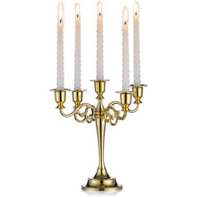 Aluminum Kerzenständer 5-armig Gold für Hochzeit Esstisch