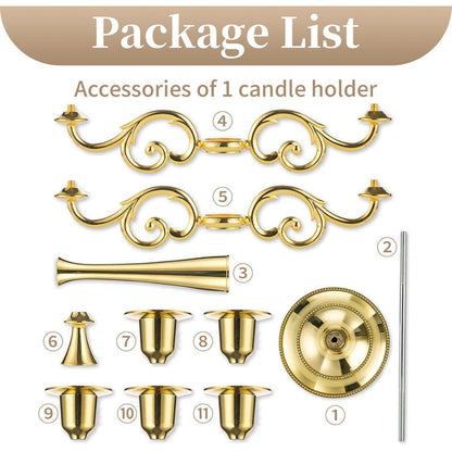 Aluminum Kerzenständer 5-armig Gold für Hochzeit Esstisch