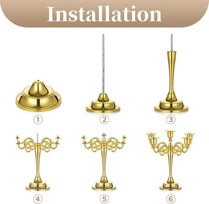 Aluminium Kerzenständer Gold 5 Armig Esstisch Deko 11*27cm