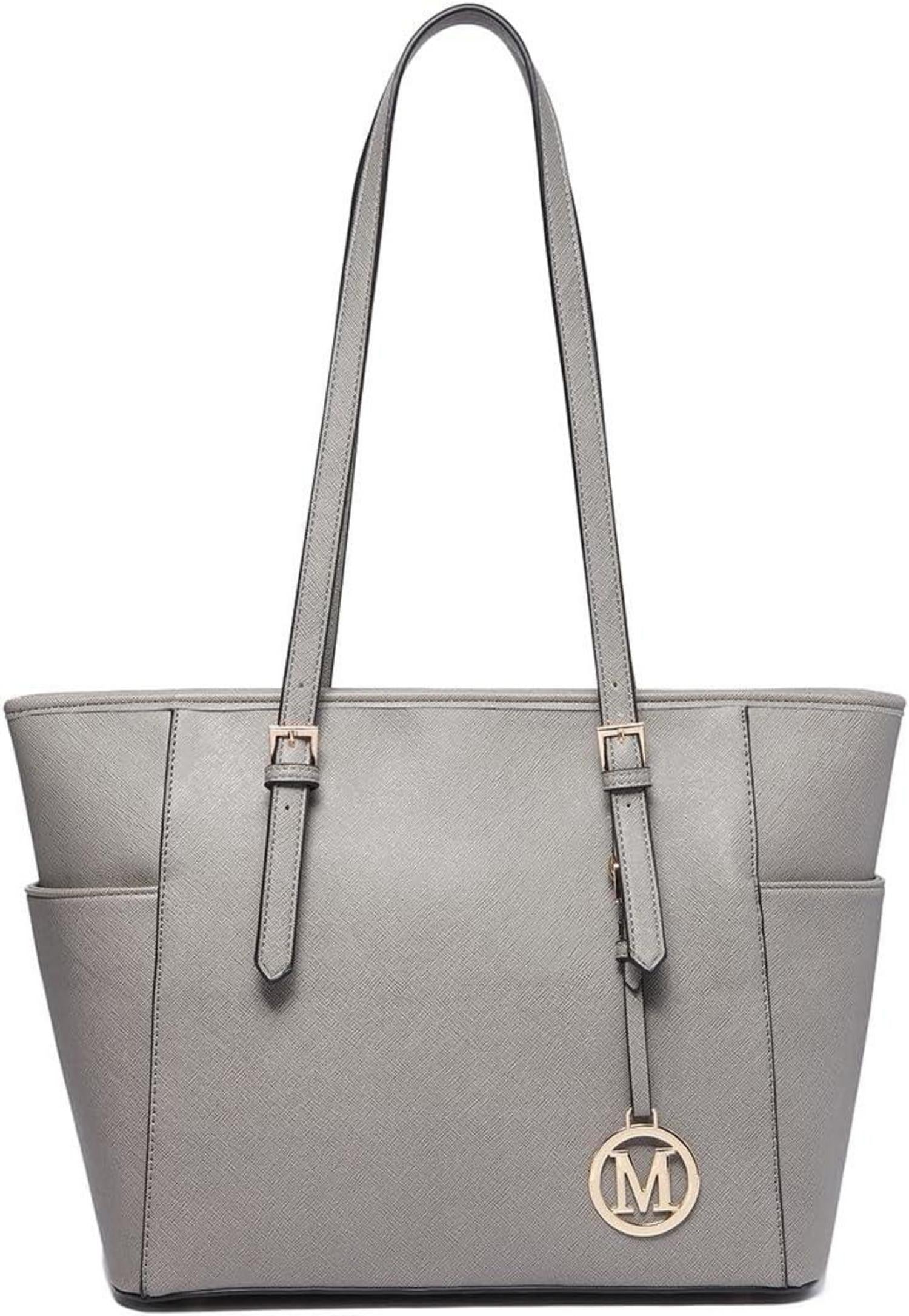 Große Damen Handtasche Shopper Schultertasche A4-Ordner Tablet Schwarz
