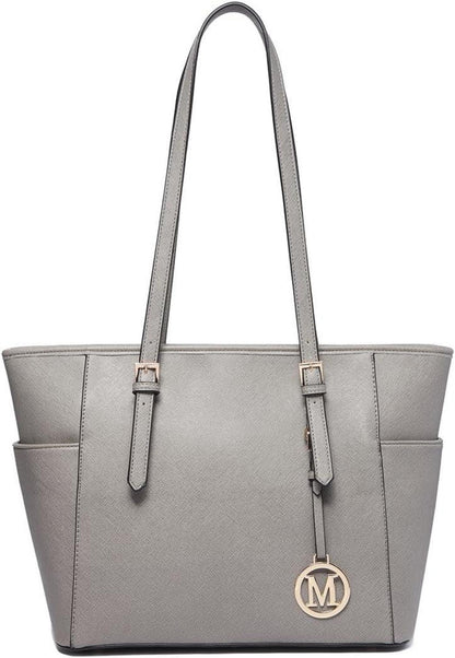 Große Damen Handtasche Shopper Schultertasche A4-Ordner Tablet Schwarz
