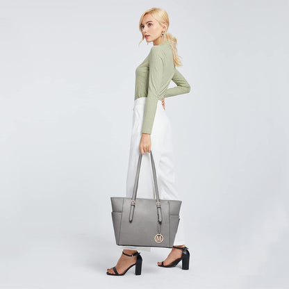 Groß Damen Handtasche Schultertasche Shopper Schwarz