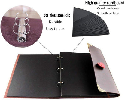 Scrapbook Album Leder Fotoalbum Retro DIY Vintage für Hochzeit Muttertag Geschenk
