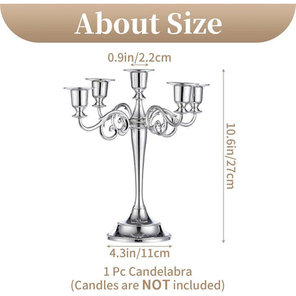 Aluminium Kerzenständer silber Esstisch Deko 5-armig 11*27cm