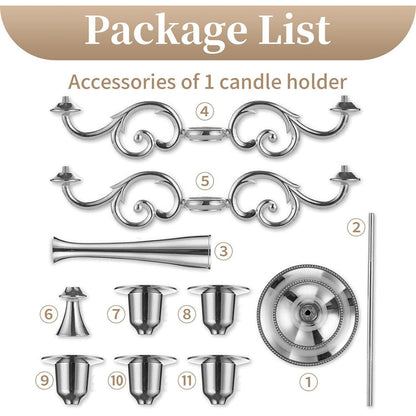 Aluminium Kerzenständer silber Esstisch Deko 5-armig 11*27cm