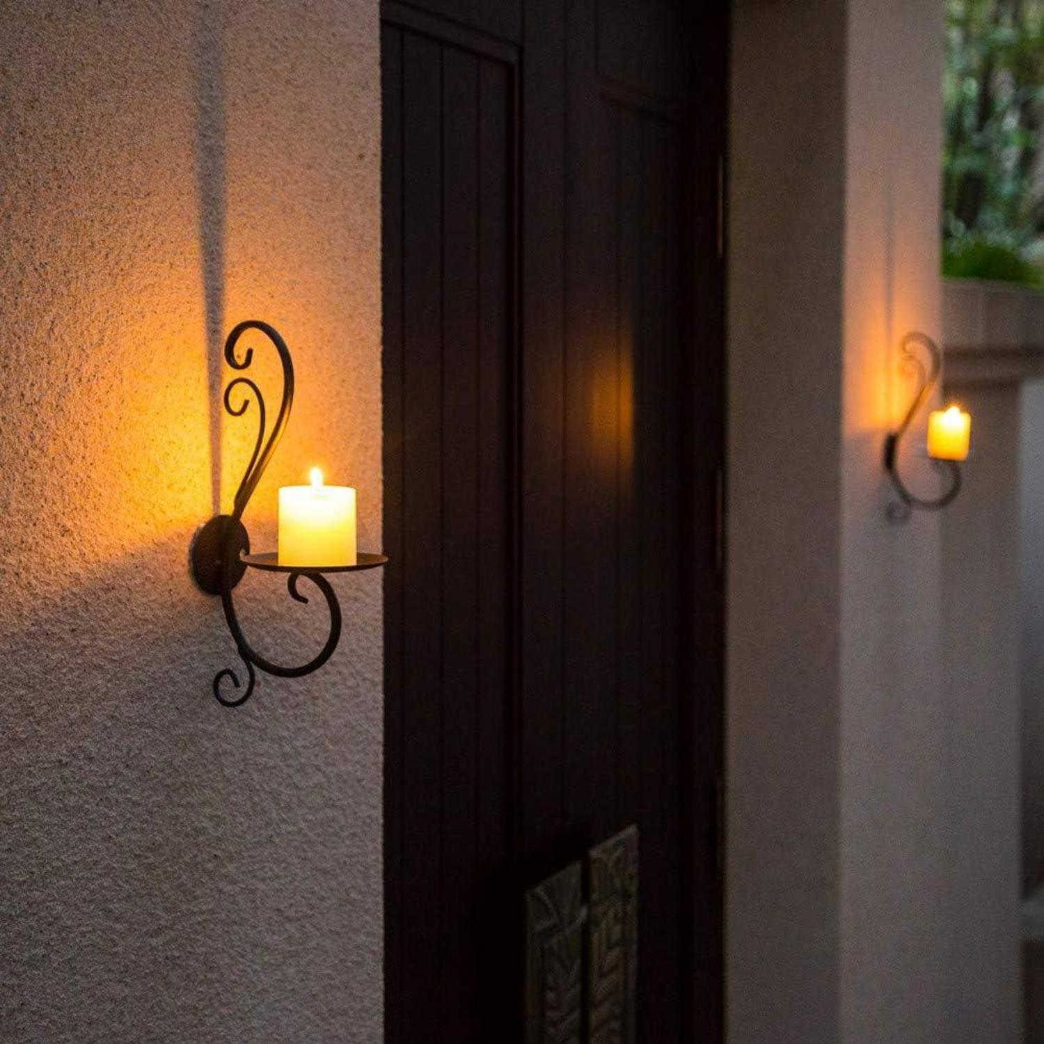 Wand Kerzenhalter Schwarz Metall Teelichthalter Kreative Deko