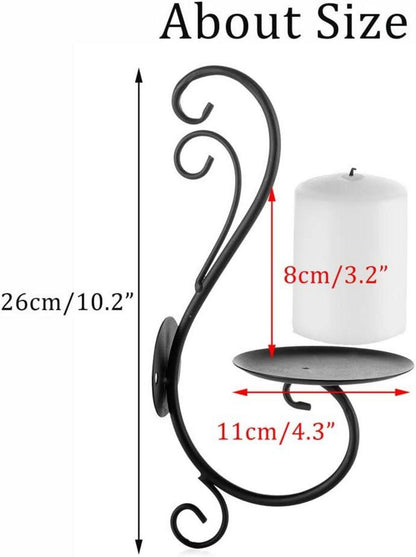 Wand Teelichthalter Schwarz Metall Kerzenhalter Kreative Deko 2er Set
