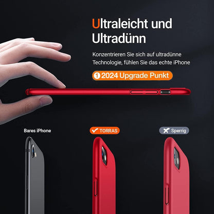 TORRAS iPhone SE Hülle 2022 Dünn Stoßfest Kratzfest Rot