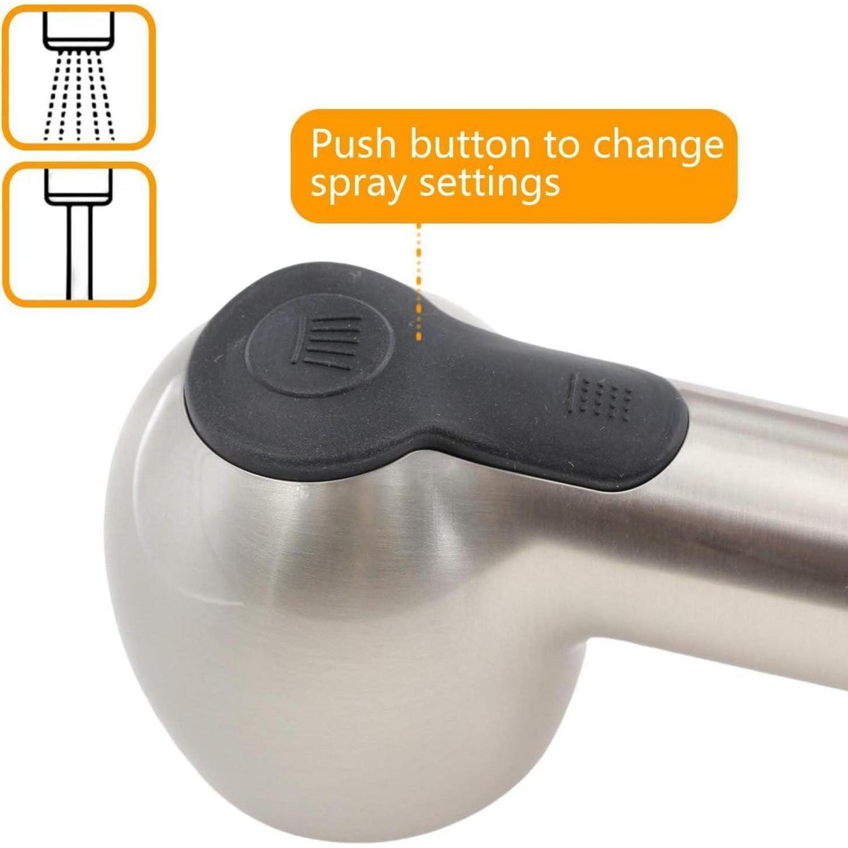 Brausekopf G1/2 für Küchenspüle – 2 Strahlarten, Gebürstetes Nickel
