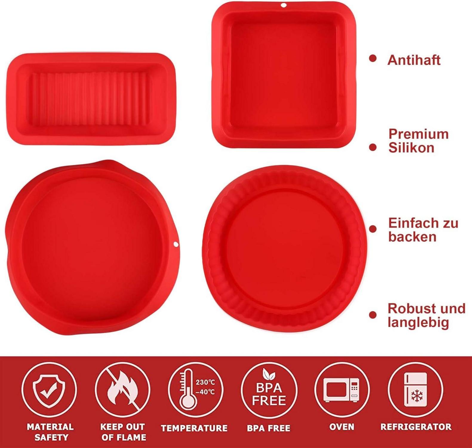 Silikon Backform Set Kuchen Backform Hitzebeständig