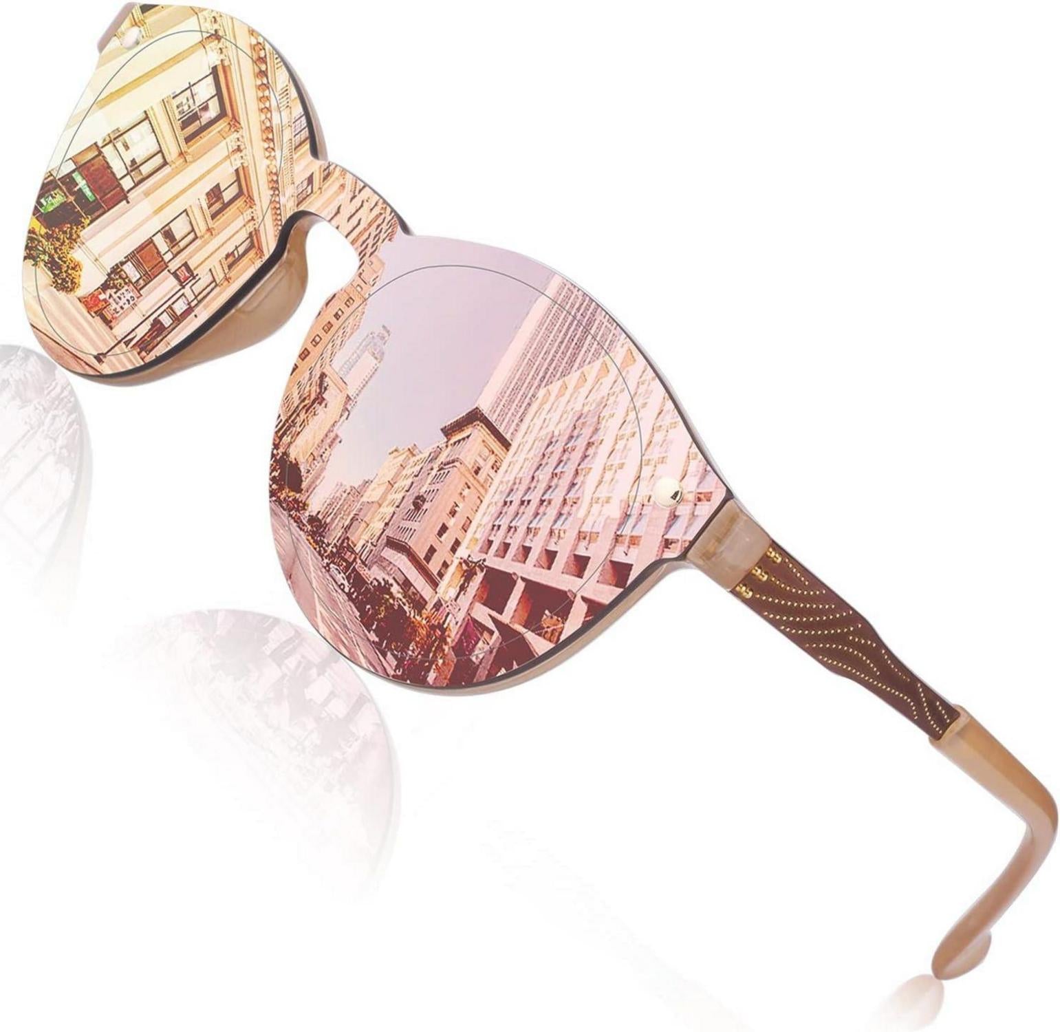 Verspiegelte Sonnenbrille Groß rund UV400 Schutzgläser