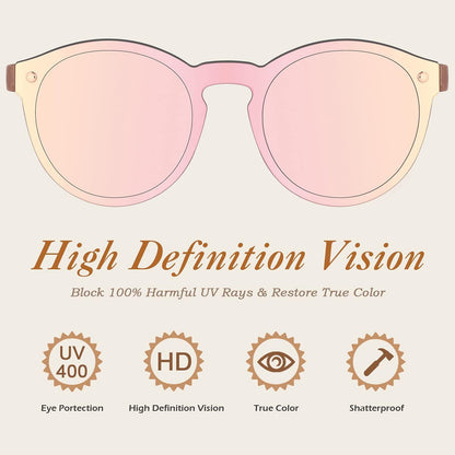 Verspiegelte Sonnenbrille Groß rund UV400 Schutzgläser