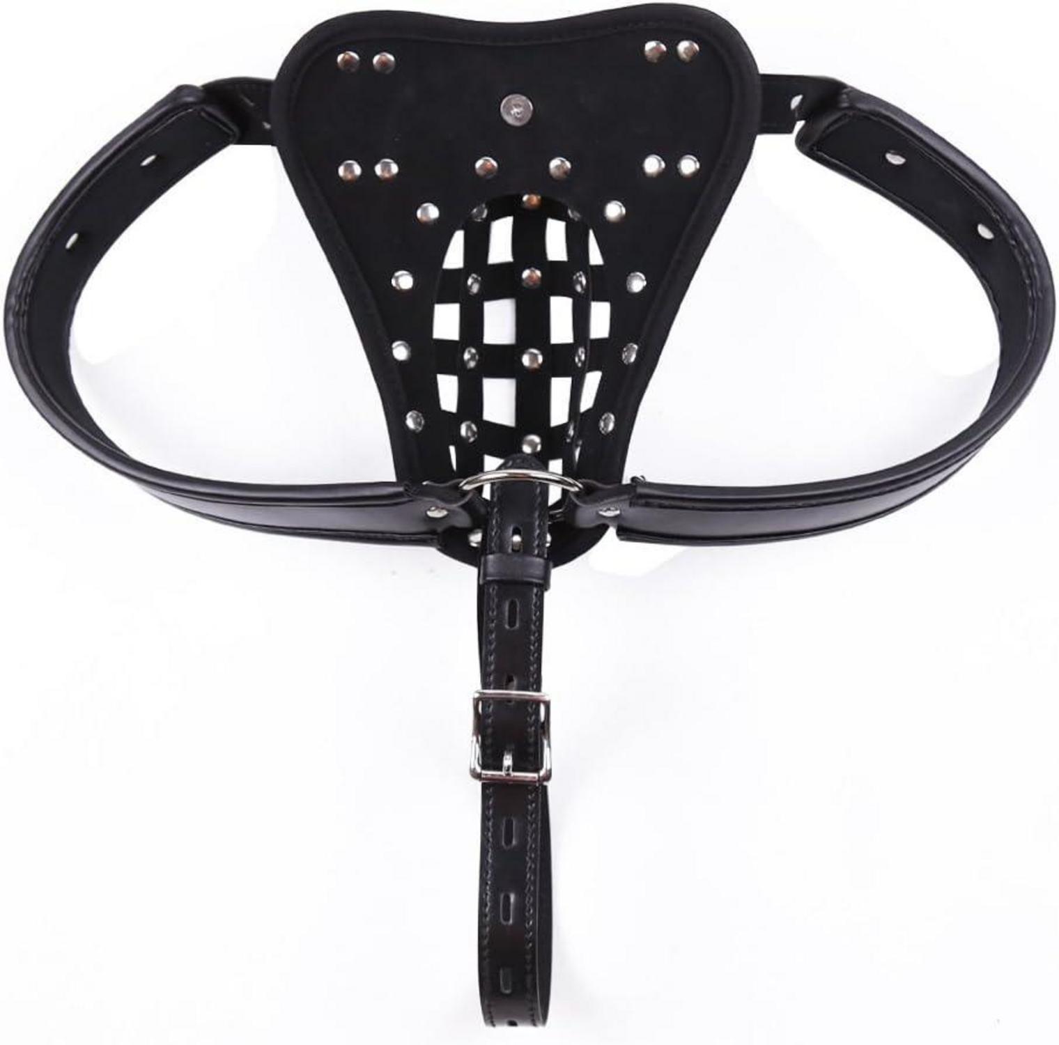 Herren Keuschheitsgürtel Peniskäfig Leder Bondage Set BDSM SM Sexspielzeug