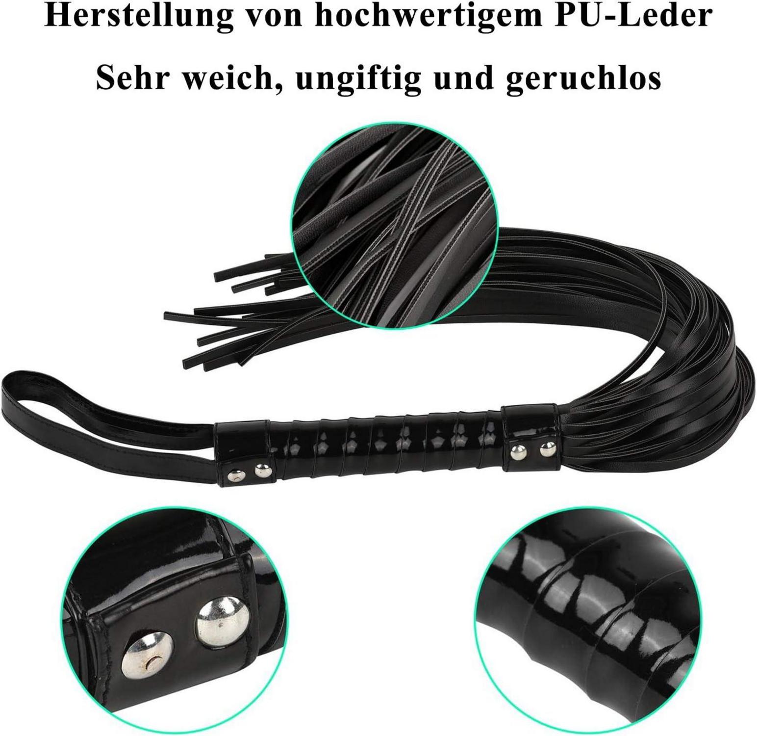 Erotik Flogger Peitsche für SM Rollenspiel 44cm Wildleder