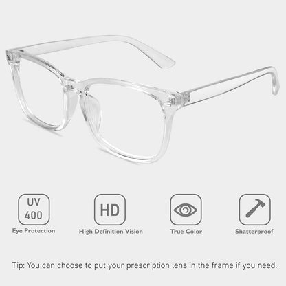 Hornbrille Nerdbrille UV400 Damen Herren inkl. Tasche