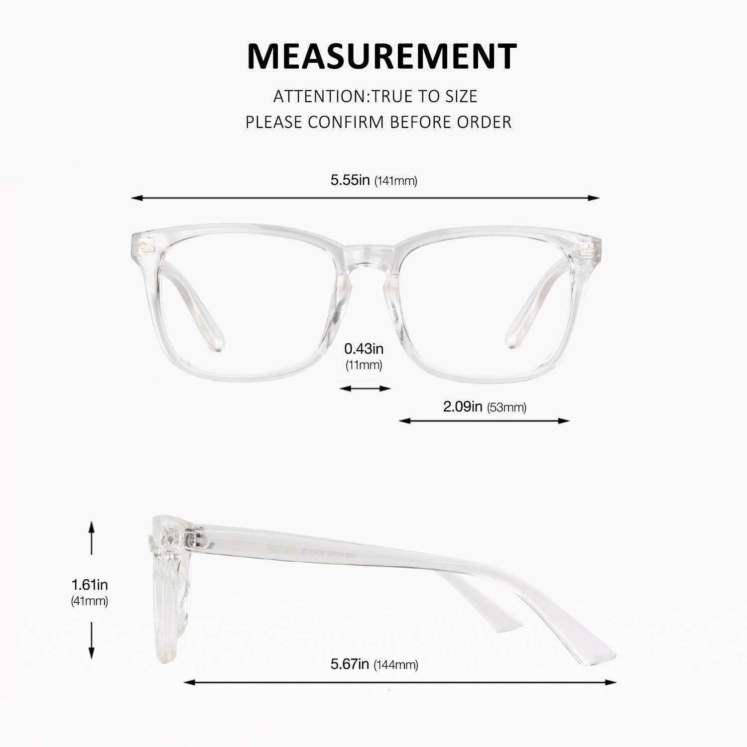 Hornbrille Ohne Stärke Nerdbrille Damen Herren UV400 Schutztasche