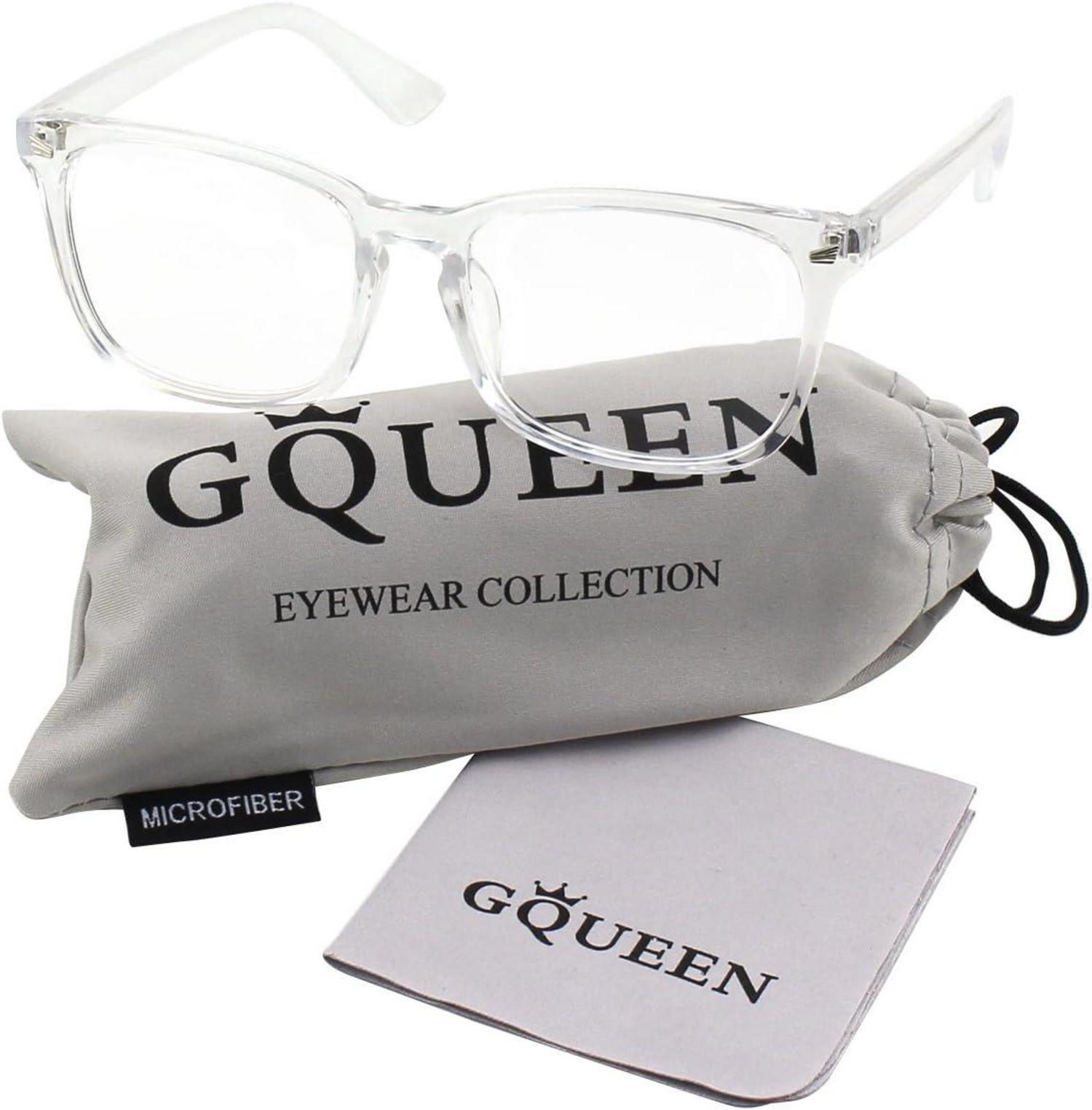 UV400 Hornbrille Nerdbrille Damen Herren inkl Tasche & Tuch